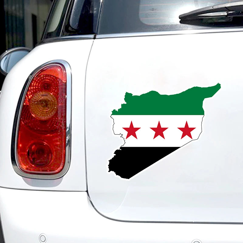 Syria Flag Map Car Sticker