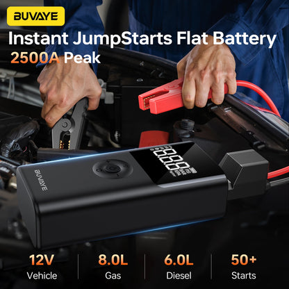 4 In 1 2500A Portable Jump Starter Power Bank