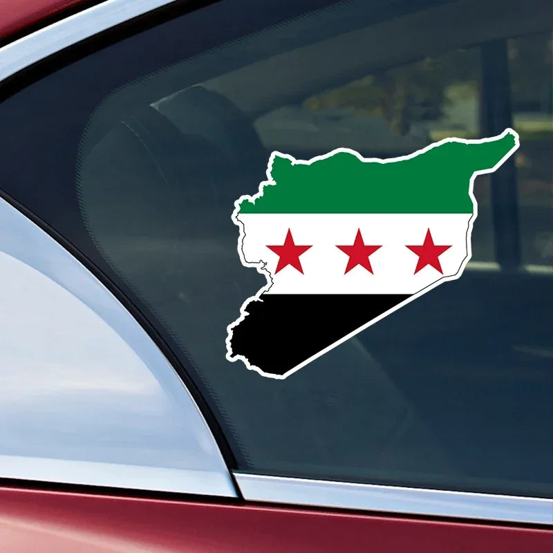 Syria Flag Map Car Sticker