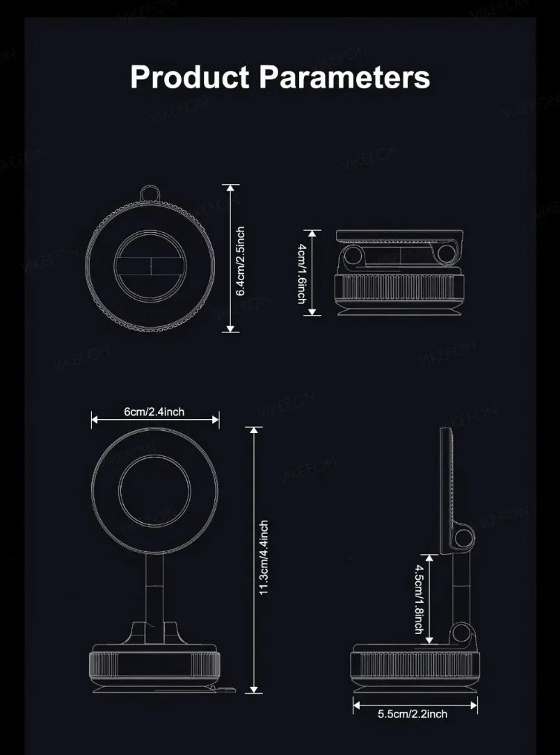 Magnetic Car Phone Holder 360° Rotation F